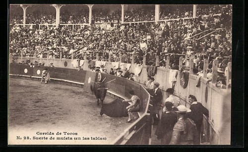 Cartolina corrida toros - corrida, de