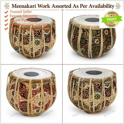 Meenakari work steel tabla - meenakari,